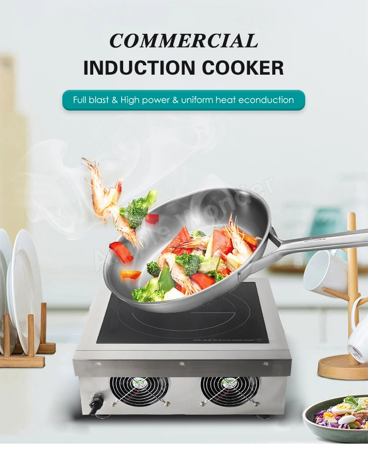 Restaurant 1000-2000W Induction Hob Cooker Induction Powerful Stainless Steel Commercial Induction Cooker with Copper Coil (AM-CD108W)
