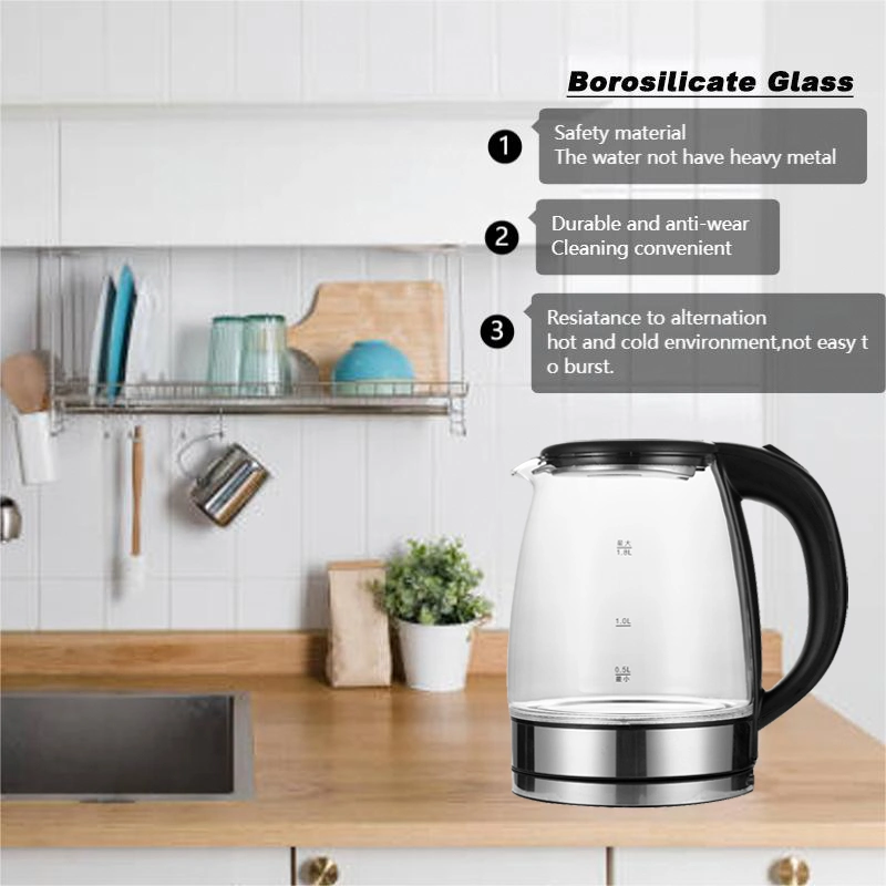 Home Appliance 1.8L Smart Teapot Bollitore Elettrico Glass Pot Electric Kettle with Keep Warm Function