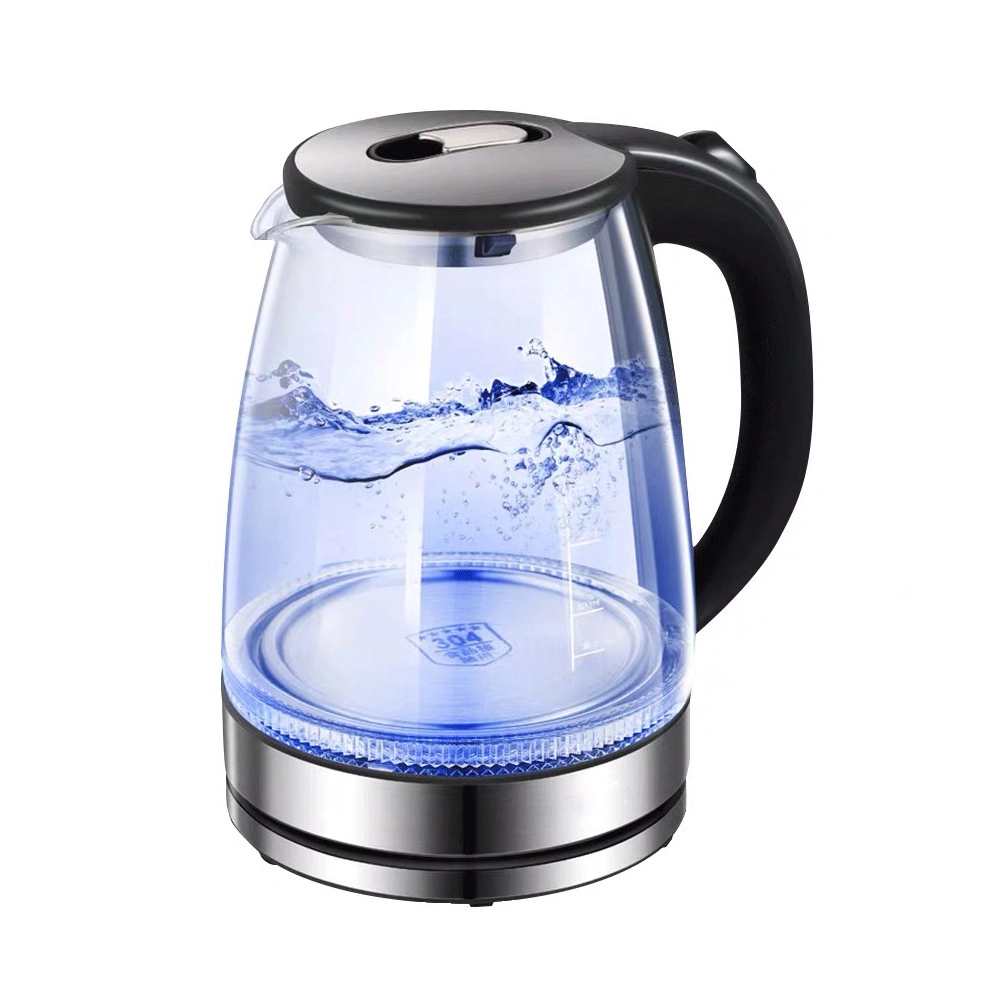 Auto Shut-off Glass 1.7L Electric Water Kettles with Blue LED Light