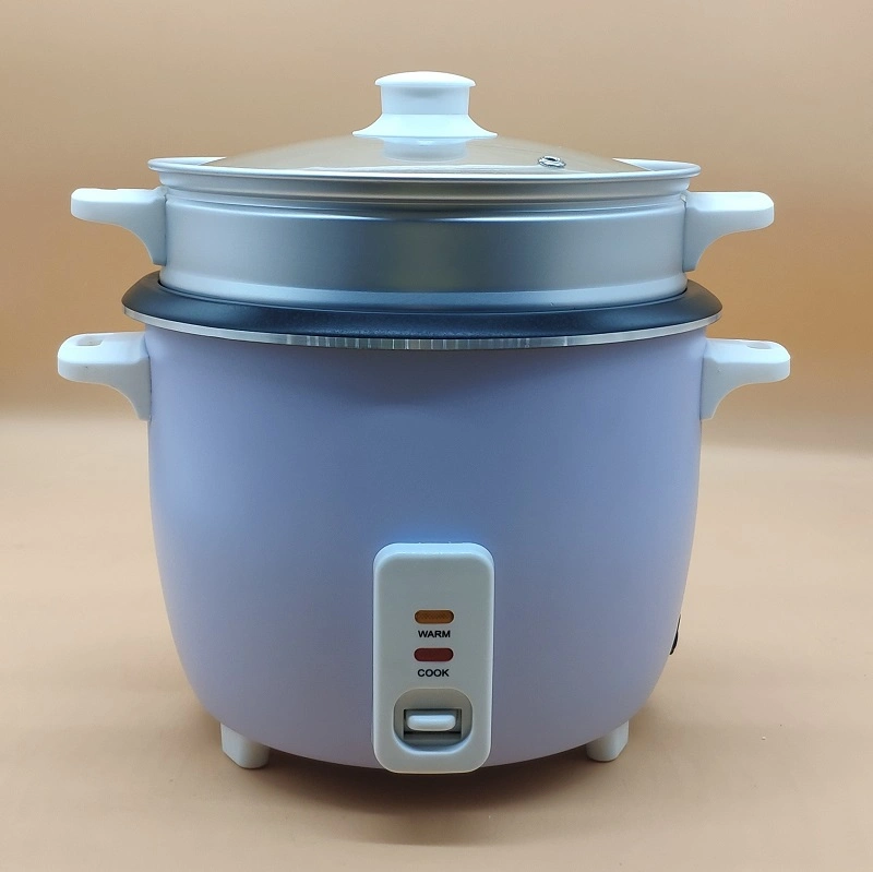 2.2L Traditional Drum Round Shape Electrical Household Rice Cooker with Glass Lid Easy to View Cooking Process