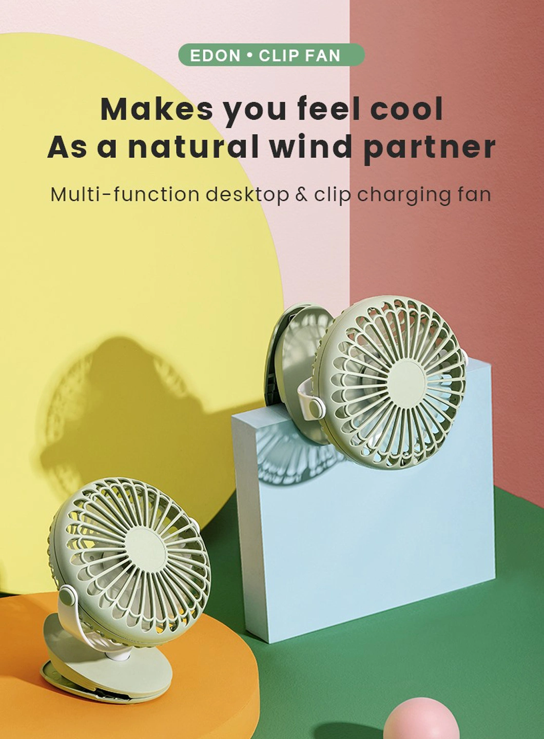 Outdoor Circulating Clip Camping Charging Air Cooler Rotating Electrical Desk Micro USB Fan
