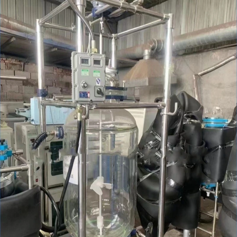 Used 100 Liter Glass Reaction Kettle, Multifunctional Slurry Stirring and Dispersion Kettle, Stainless Steel Electric Heating Reaction Kettle