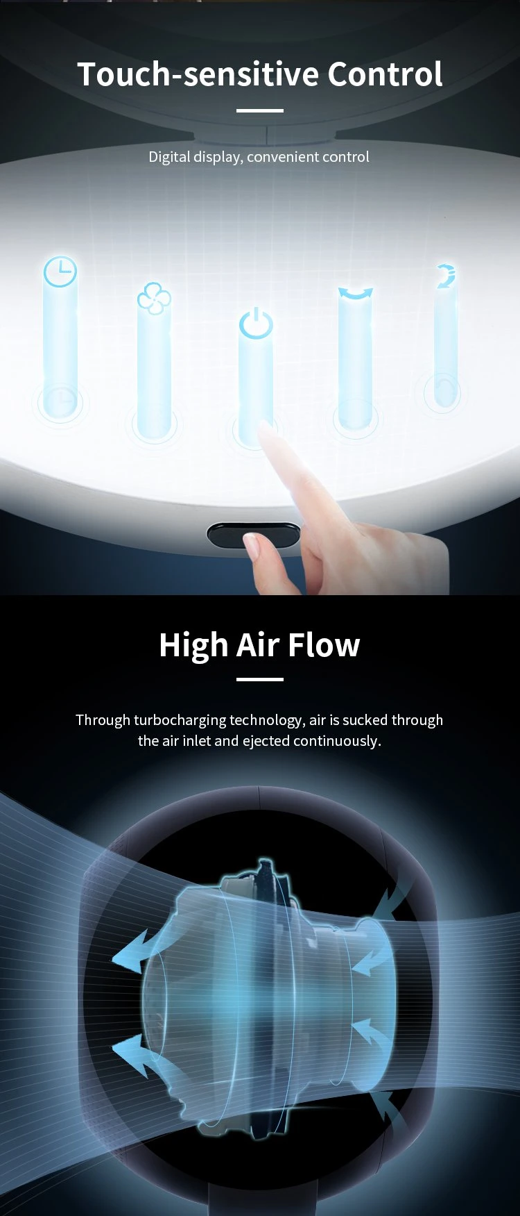Safe Custom Best Fan Cool Air Circulation Table Air Circulating Bladeless Fan for Home and Office