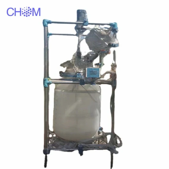 Used 100 Liter Glass Reaction Kettle, Multifunctional Slurry Stirring and Dispersion Kettle, Stainless Steel Electric Heating Reaction Kettle