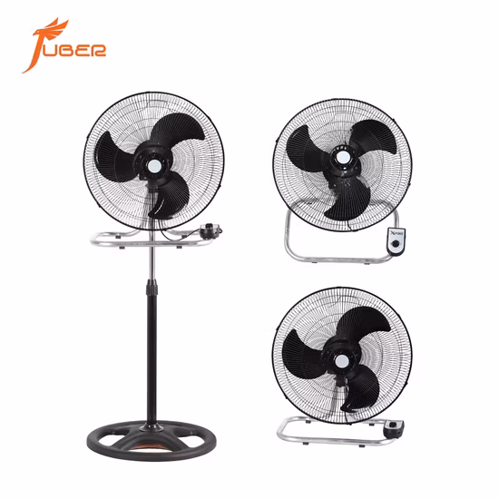 China 18 Inch 3 in 1 12V 24V AC DC High Speed Industrial Air Cooling Pedestal Standing Fan