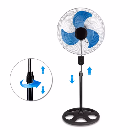 DC Electric Pedestal Table Fan - Oscillating Standing Fan with Built-in Powerful 4 Speed Settings - Adjustable Height and Tilt - Quiet Working Motor Stand Floor