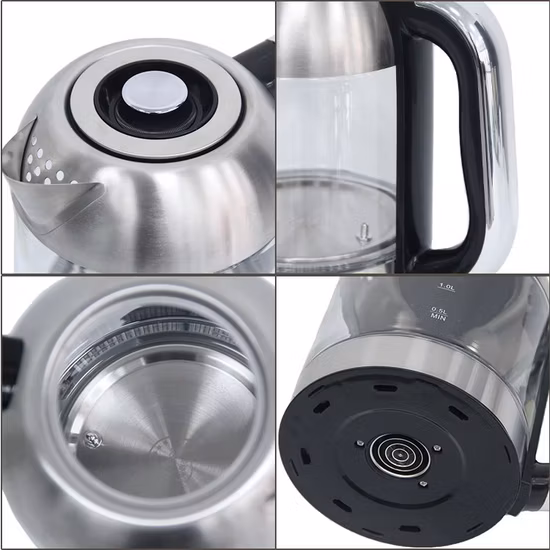 New Design 1.7L Keep Warm Cordless Jug Fast Water Boiling Glass Electric Kettle